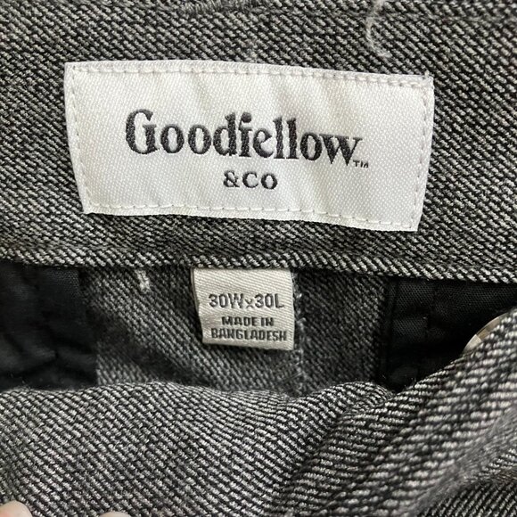 Goodfellow & Co Men's Gray Slim Fit Trousers Tapered Leg Woven Fabric Fly Button - Picture 4 of 15